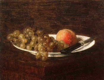 亨利 方丹 拉圖爾 Still Life Peach and Grapes 亨利 方丹 拉圖爾 Still Life Peach and Grapes